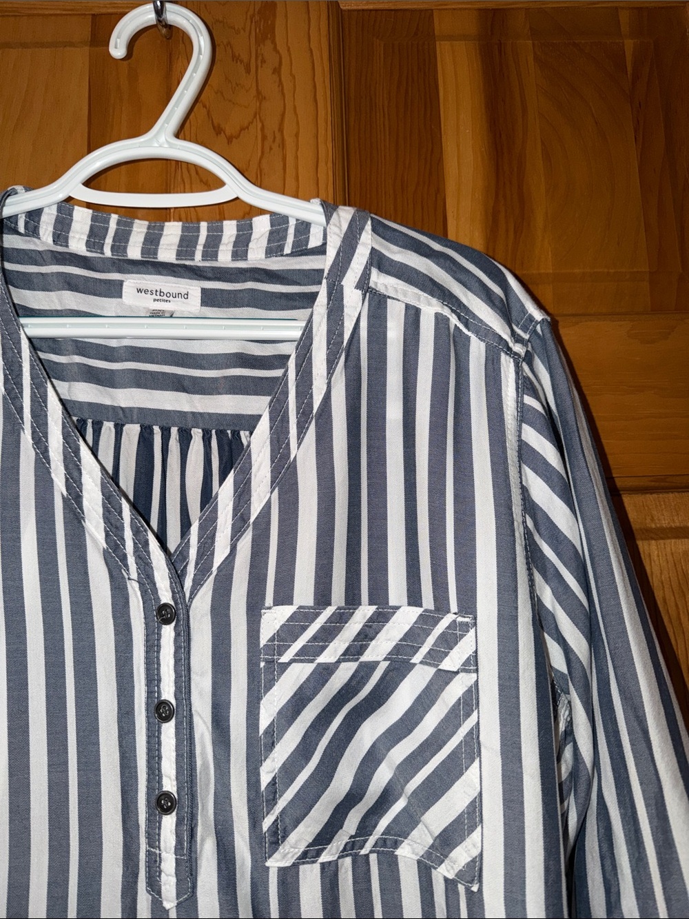 Westbound Blue and White Striped Tencel Shirt